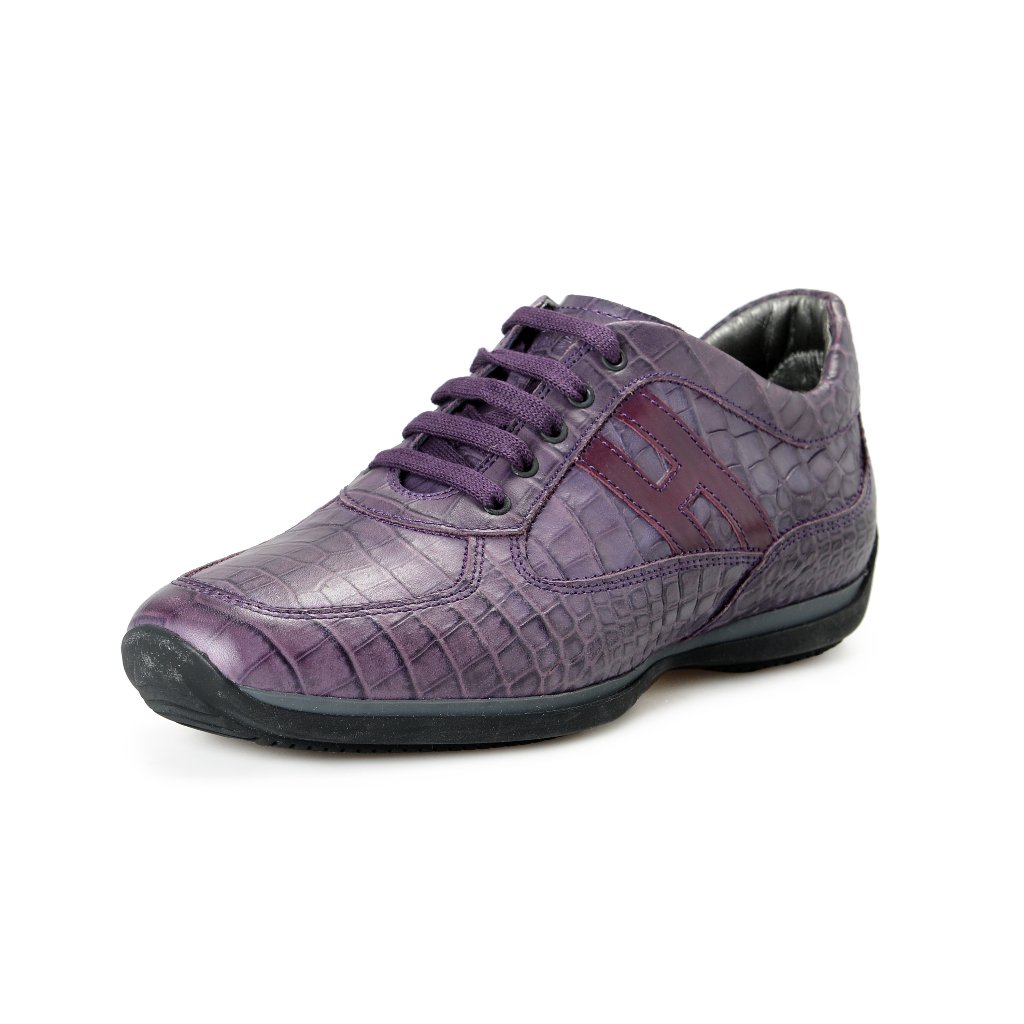 Hogan Women's Purple Python Print Fashion Sneakers Shoes Us 7 It 37